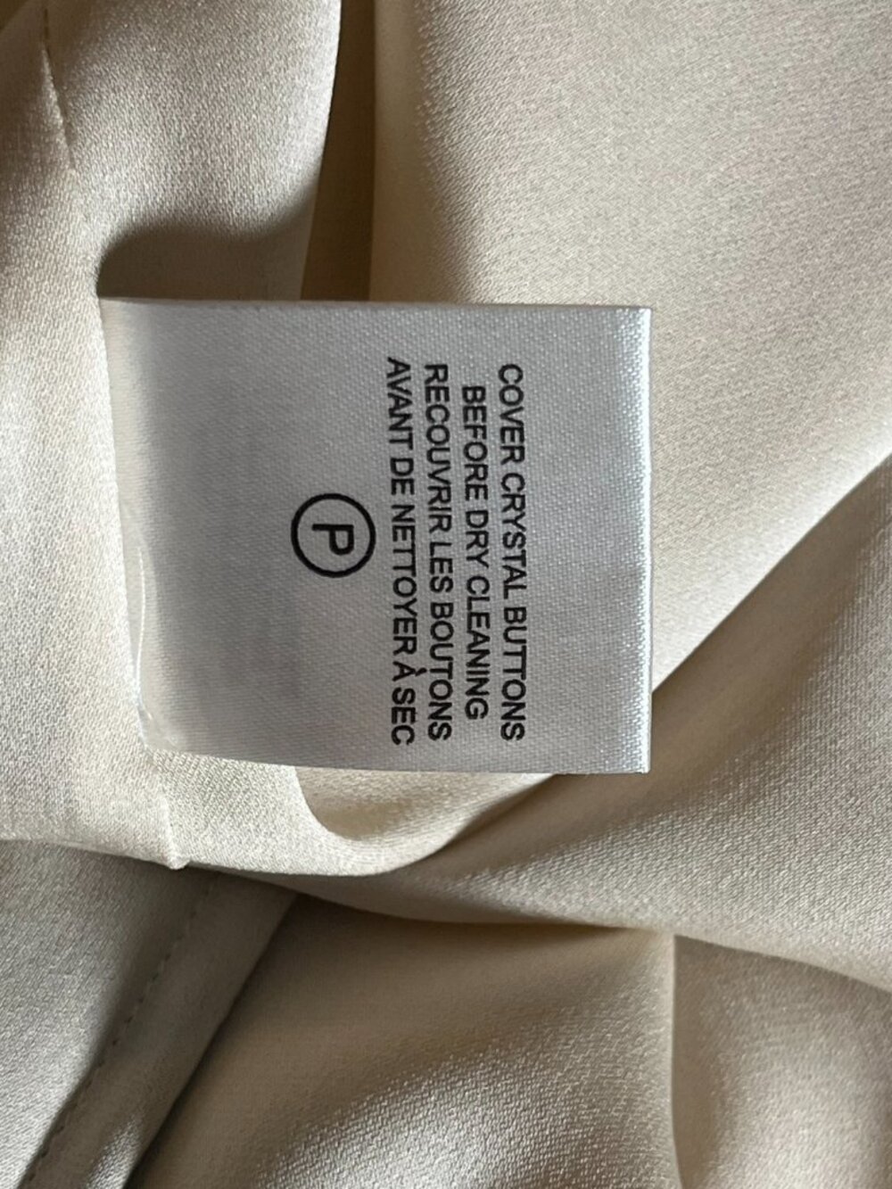 Alice + Olivia Silk Colorblock Crystal Buttons Shift Dress Ivory Brown - Picture 11 of 13
